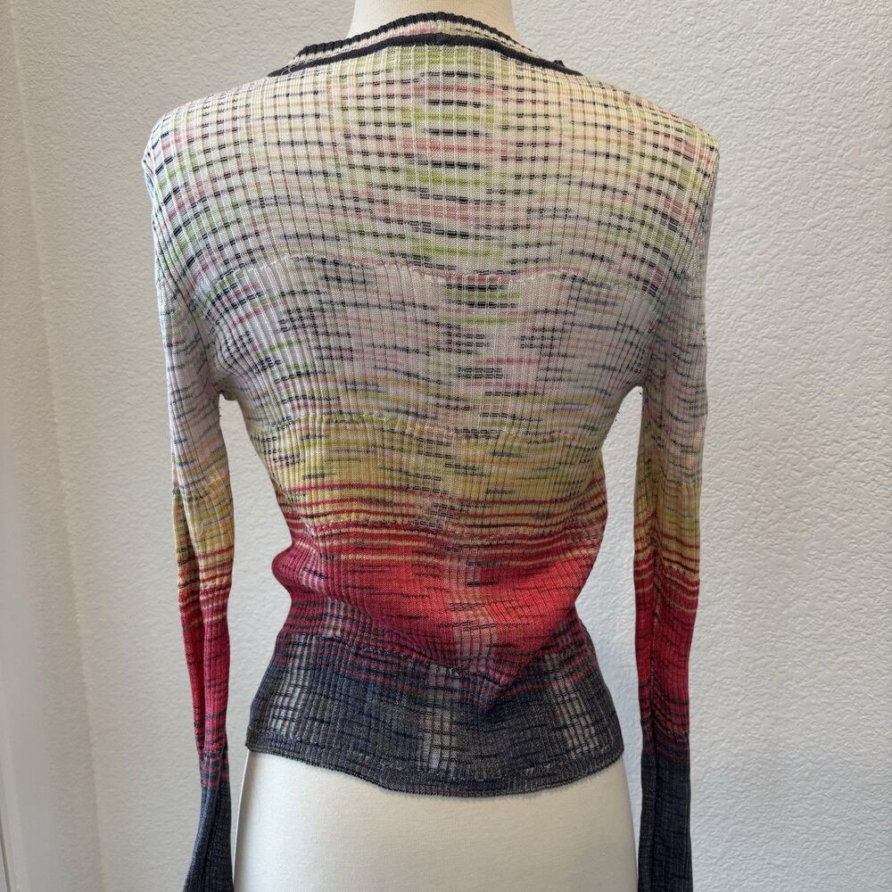 Missoni Cardigan Sweater 4 XS Multicolor Striped V-neck Made in Italy Classic - Picture 3 of 16